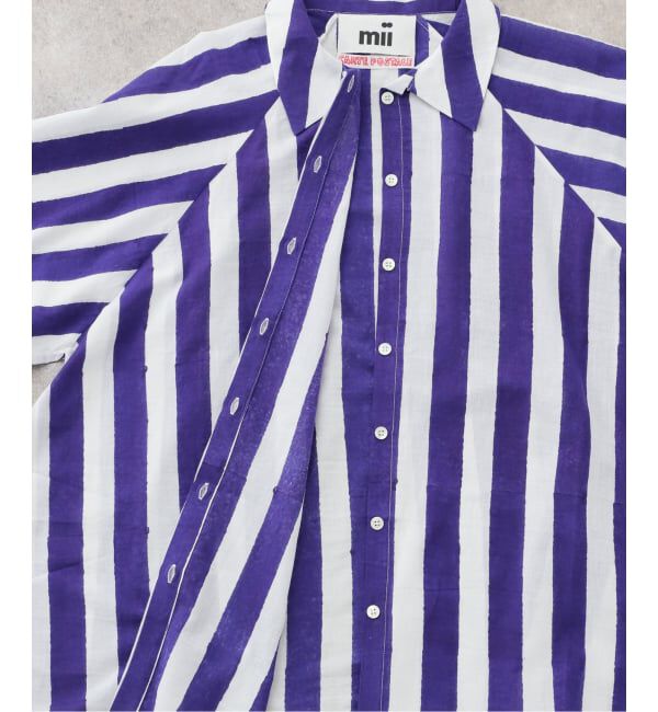 JOURNAL STANDARD「【Mii / ミイ】 BLOCK PRINTED MULTICOLOR STRIPE SHIR」|シャツ・ブラウス|
