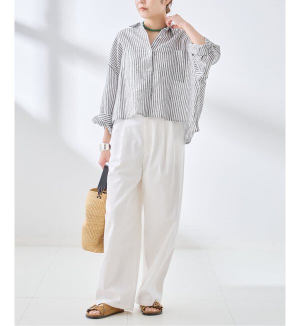 journal standard L'essage「ヨーロピアンフラックス ショートシャツ」|シャツ・ブラウス|
