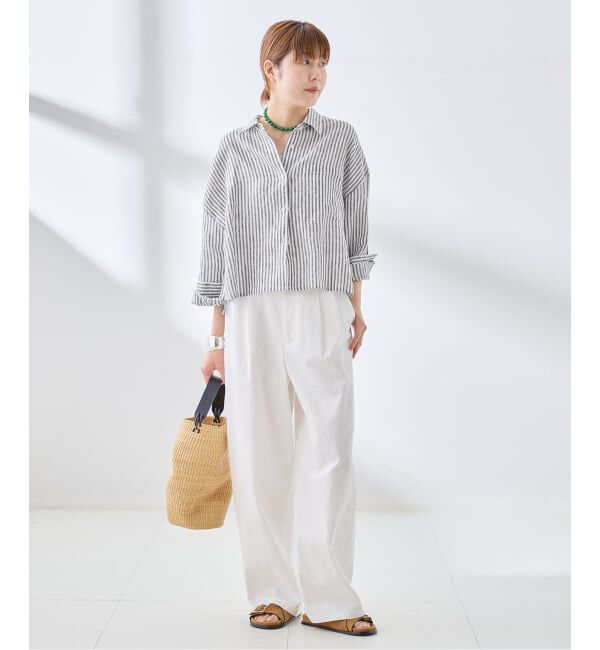 journal standard L'essage「ヨーロピアンフラックス ショートシャツ」|シャツ・ブラウス|