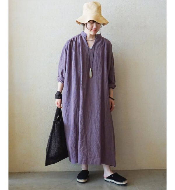 journal standard luxe「40リネン トニーワンピース」|ワンピース|パープル