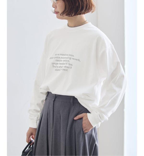journal standard L'essage「《追加予約》POET MEETS DUBWISE MORE MASSIVE BASS LOOSE FITロングスリーブTシャツ」|Tシャツ・カットソー|ホワイト