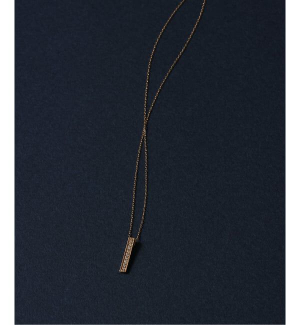 Lilas by Spick&Span「《WEB限定》ボックスダイヤ12mmバーティカルバーネックレス K10」|ネックレス|