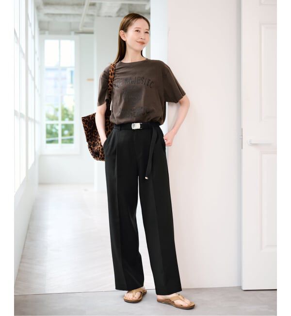 U by SPICK&SPAN「ベルトツキパンツ」|スラックス|