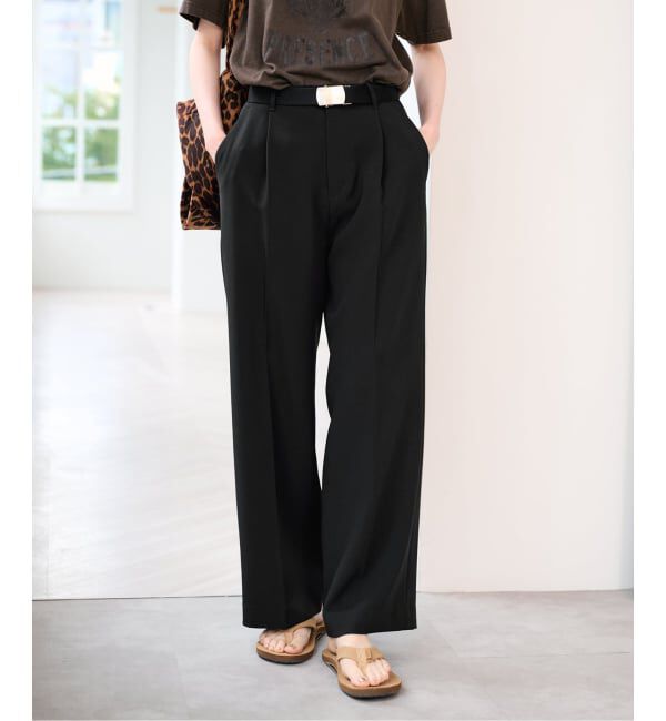 U by SPICK&SPAN「ベルトツキパンツ」|スラックス|