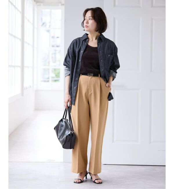 U by SPICK&SPAN「ベルトツキパンツ」|スラックス|