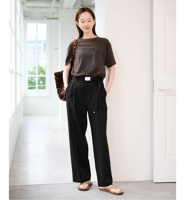U by SPICK&SPAN「ベルトツキパンツ」|スラックス|