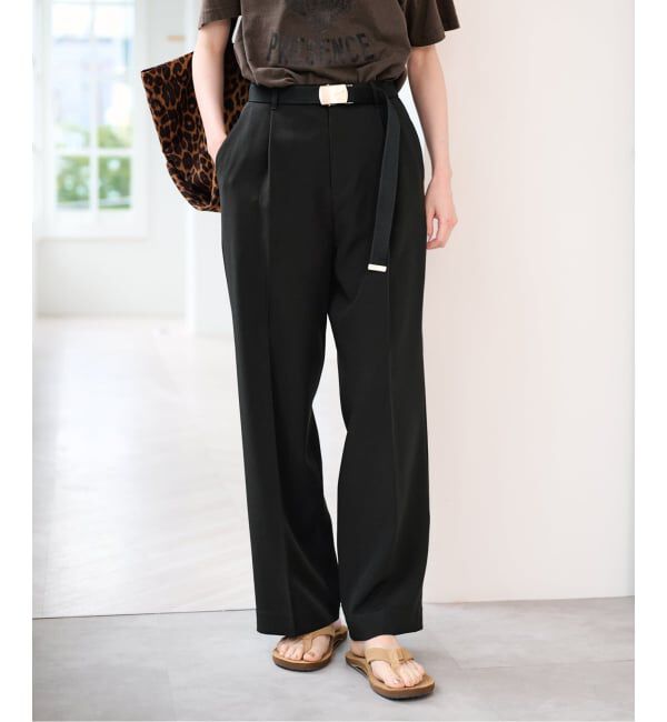 U by SPICK&SPAN「ベルトツキパンツ」|スラックス|