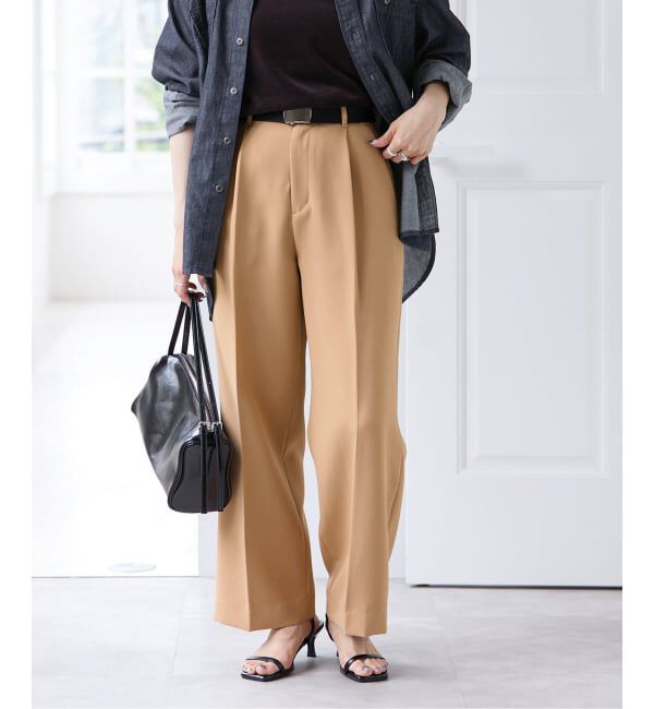 U by SPICK&SPAN「ベルトツキパンツ」|スラックス|キャメル