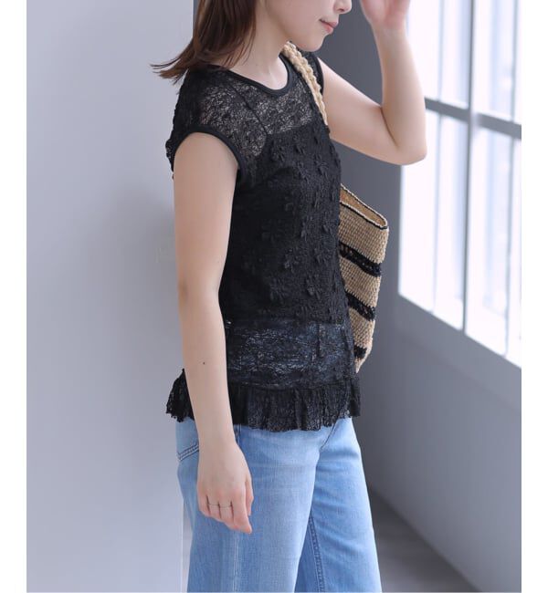  「【洗える】Mewl / ミュール レースフレンチタンク」|Tシャツ・カットソー|
