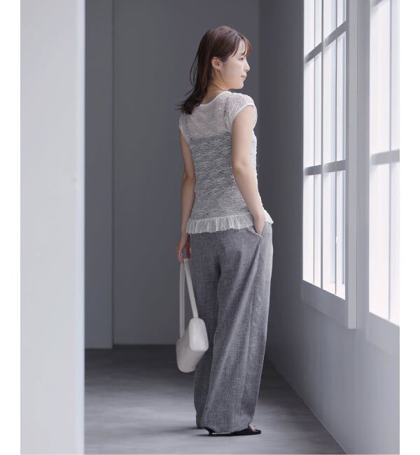  「【洗える】Mewl / ミュール レースフレンチタンク」|Tシャツ・カットソー|