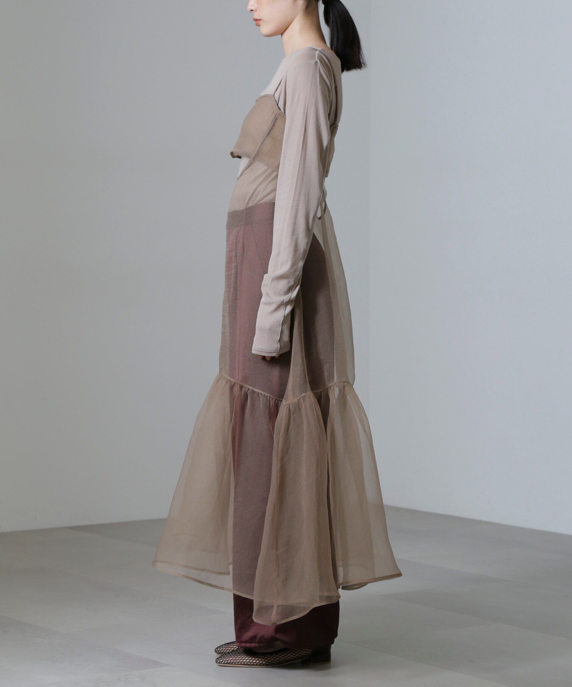 nano･universe「ESTHE/Cut-Out Organza Dress」|ワンピース|