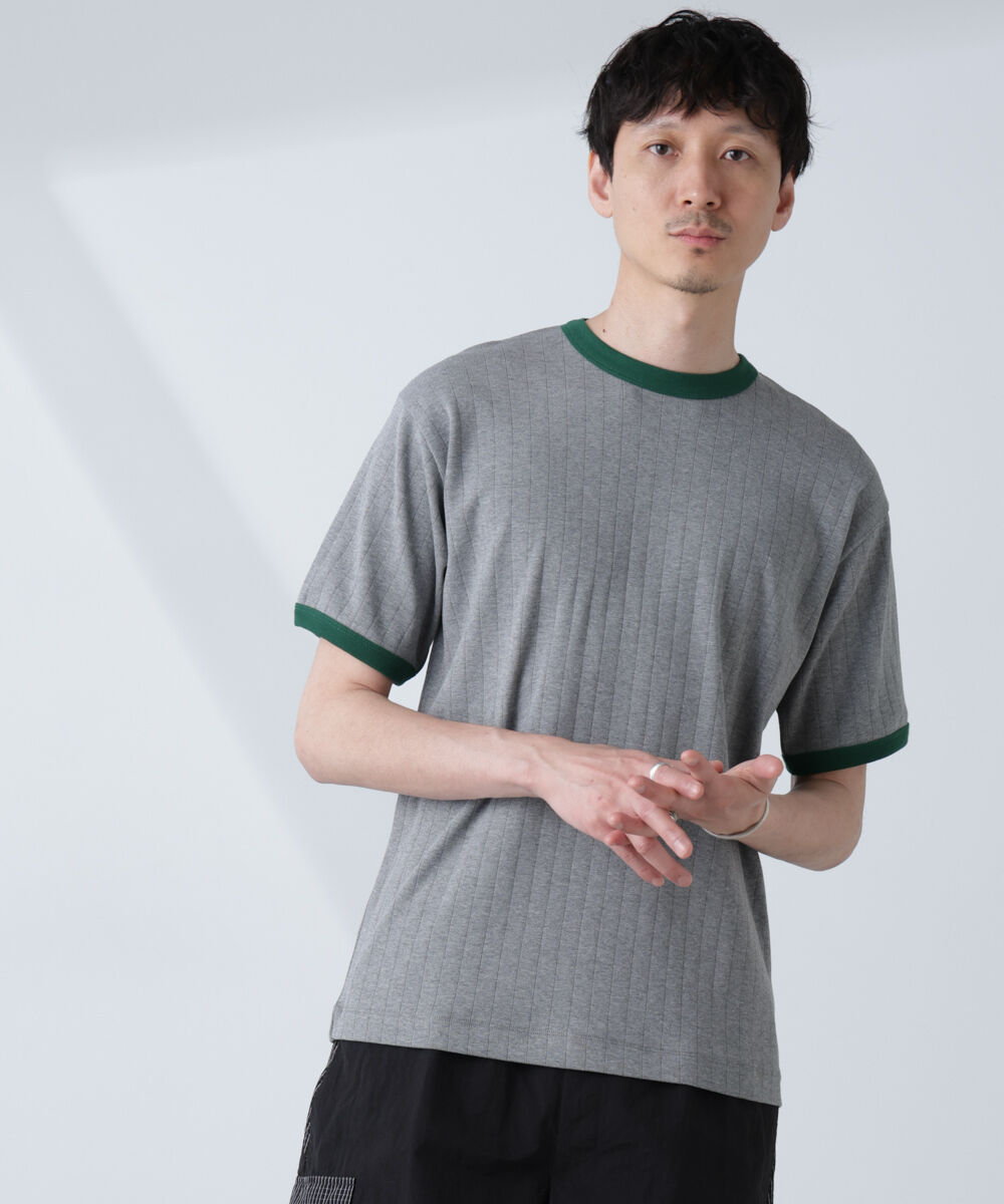 NANO universe「「NJ/CLUB」 針抜きリンガーTシャツ」|Tシャツ・カットソー|