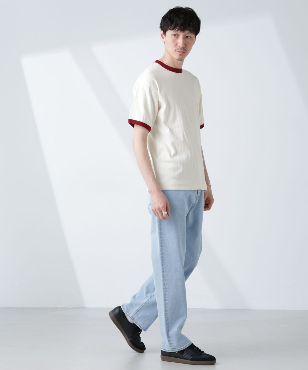 NANO universe「「NJ/CLUB」 針抜きリンガーTシャツ」|Tシャツ・カットソー|