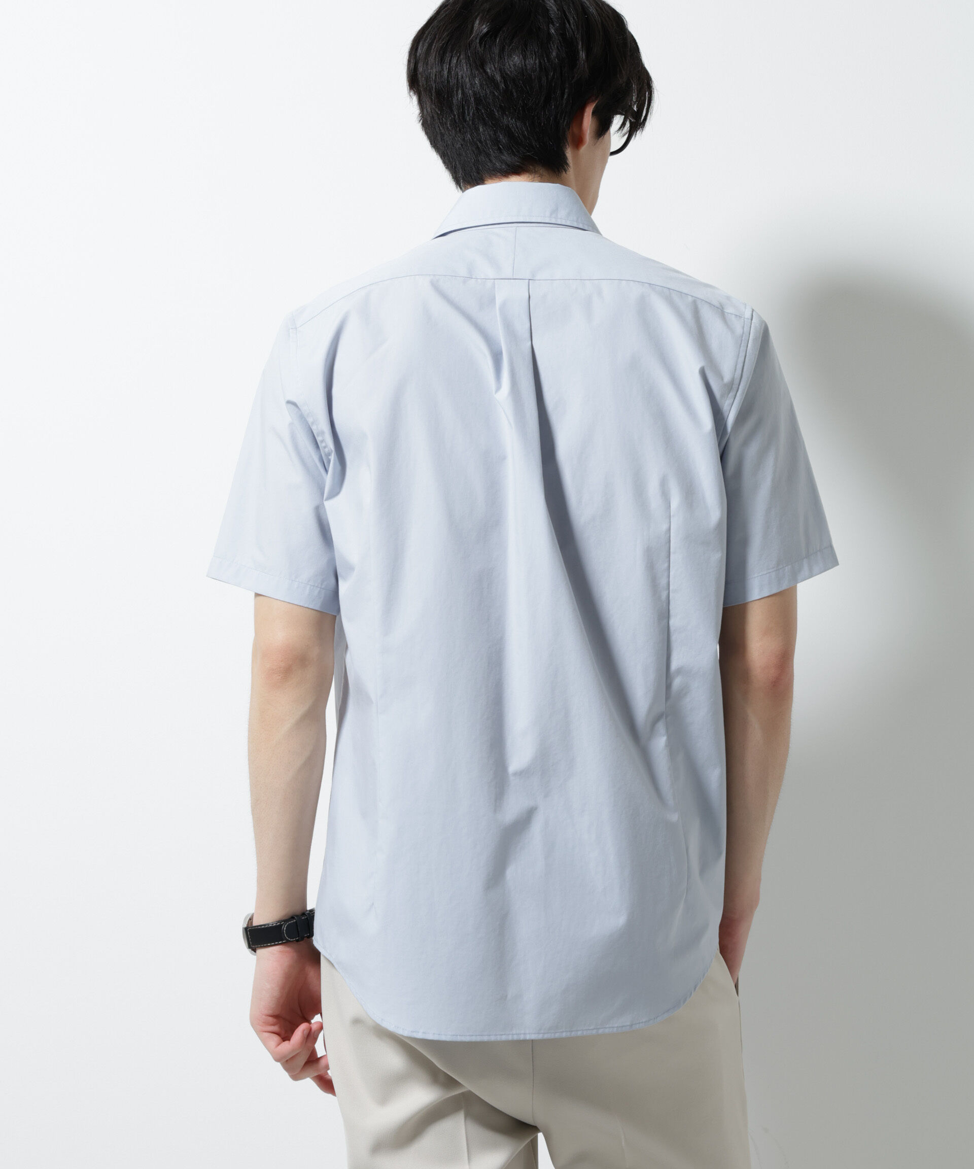 NANO universe「「N shirt」 速乾 セミワイドカラーシャツ半袖」|シャツ・ブラウス|