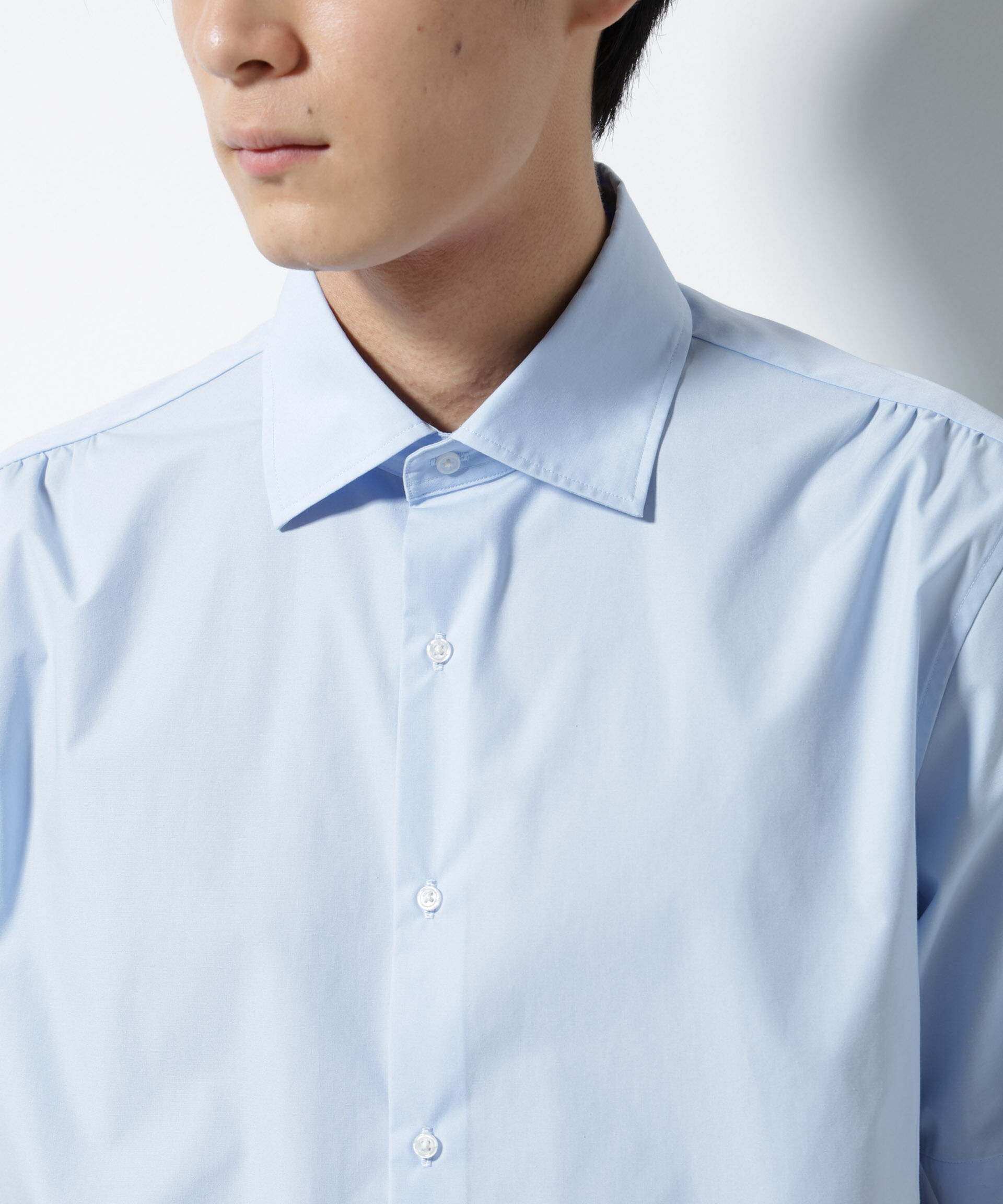 NANO universe「「N shirt」 速乾 セミワイドカラーシャツ半袖」|シャツ・ブラウス|