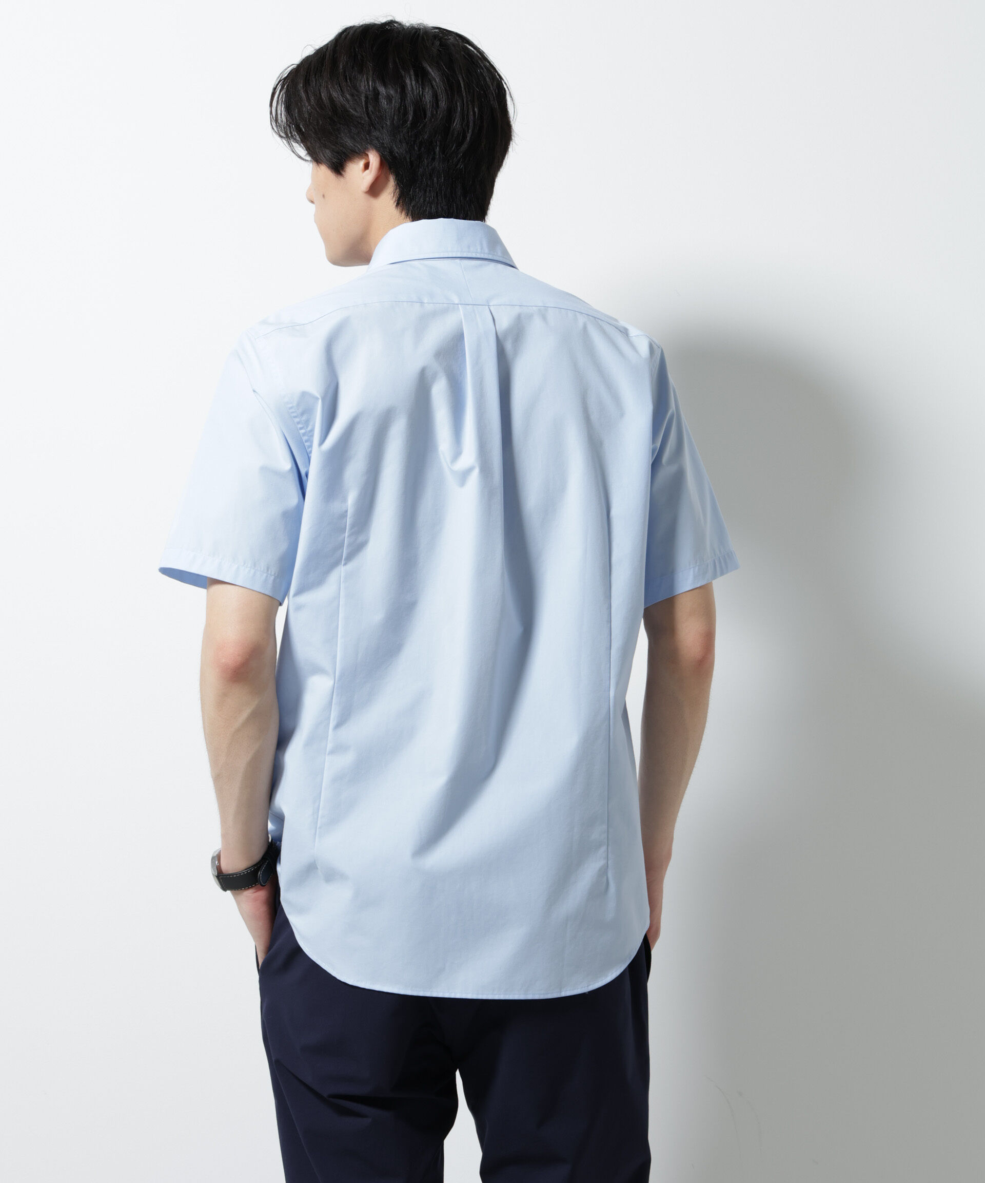 NANO universe「「N shirt」 速乾 セミワイドカラーシャツ半袖」|シャツ・ブラウス|