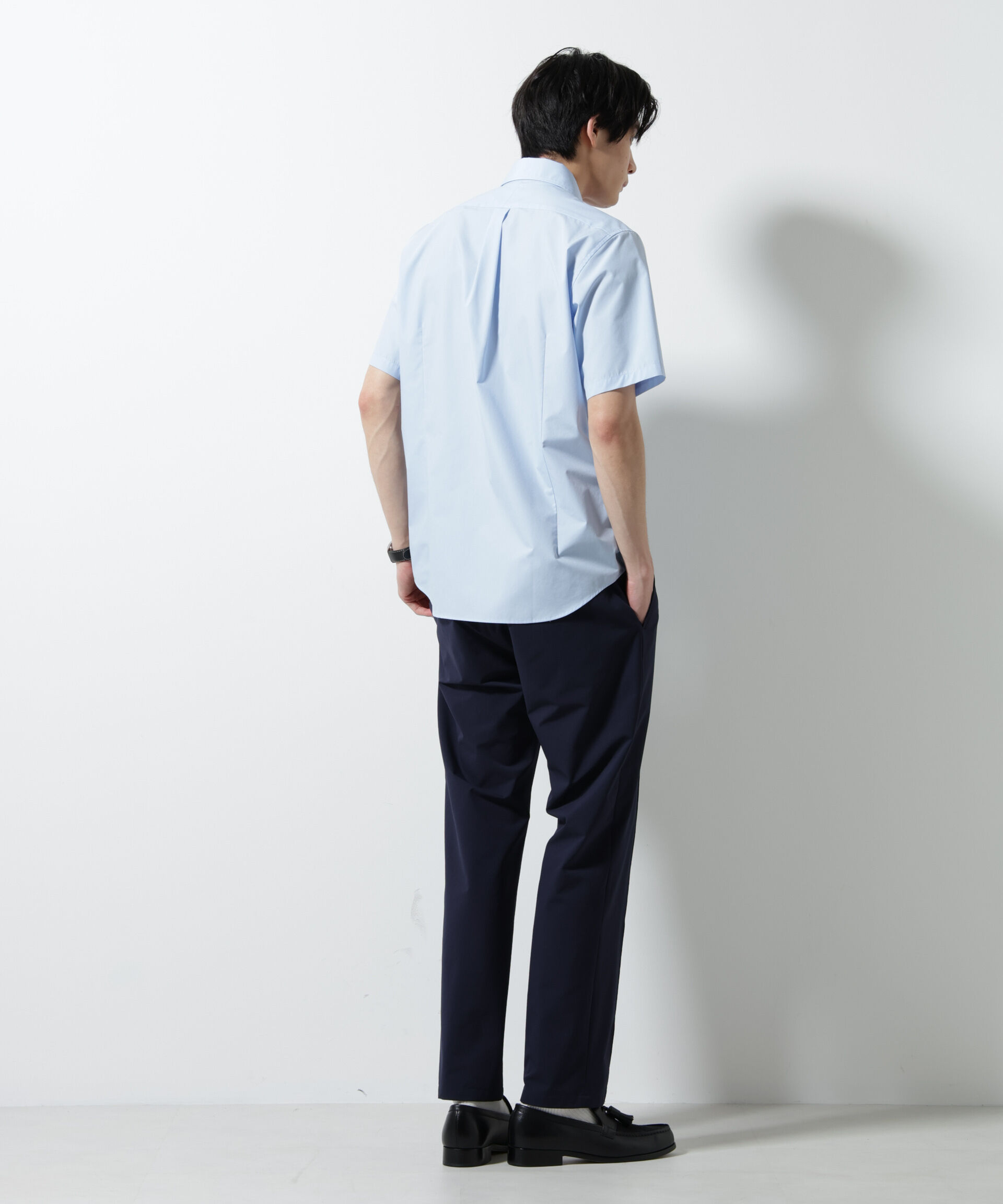NANO universe「「N shirt」 速乾 セミワイドカラーシャツ半袖」|シャツ・ブラウス|