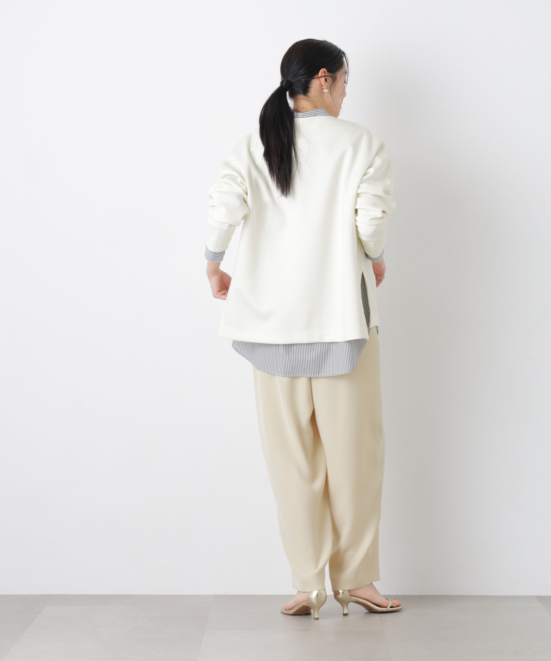 nano･universe「ダンボールカットキーネックスリットトップス」|Tシャツ・カットソー|
