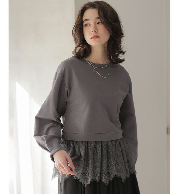 組曲「フレンチテリーレースコンビ カットソー」|Tシャツ・カットソー|ﾁｬｺｰﾙｸ