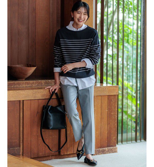 23区「【洗える】Armor-lux クロップドボーダー カットソー」|Tシャツ・カットソー|