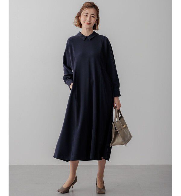 23区「【VERYコラボ】トリアセダブルジョーゼット つけ襟 ボウタイワンピース」|ワンピース|