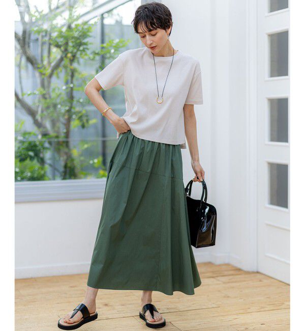 23区「【速乾性/汗じみ防止】半袖 クロップド IT Tシャツ」|Tシャツ・カットソー|