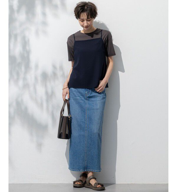 23区「【速乾性/汗じみ防止】半袖 クロップド IT Tシャツ」|Tシャツ・カットソー|