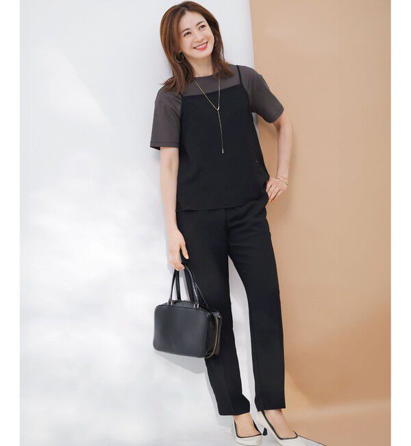 23区「【速乾性/汗じみ防止】半袖 クロップド IT Tシャツ」|Tシャツ・カットソー|