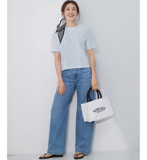 23区「【速乾性/汗じみ防止】半袖 クロップド IT Tシャツ」|Tシャツ・カットソー|
