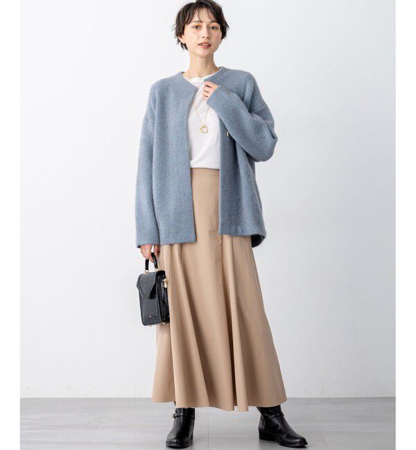 23区「【見上愛さん着用】ラクーンブレンドダブルフェイス ニット アウター」|カーディガン|