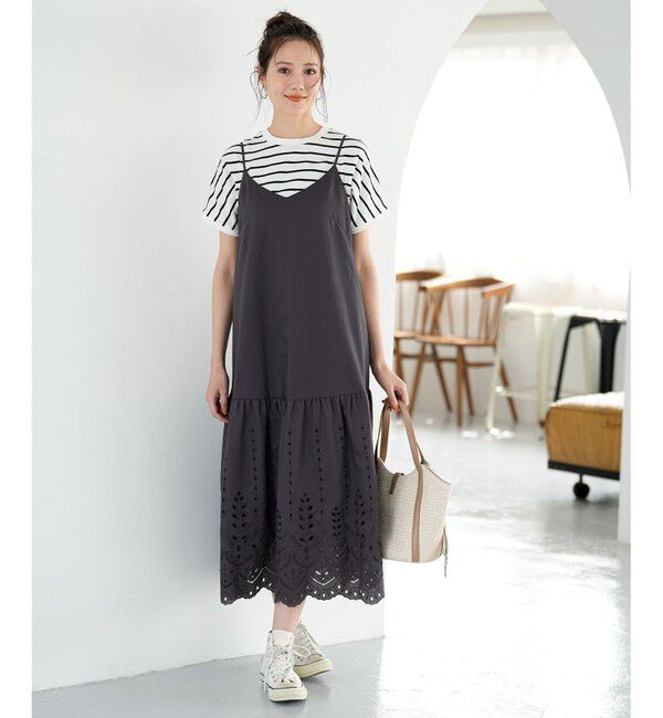 ANY SIS「【洗える】カットワークエンブロイダリー ワンピース」|ワンピース|