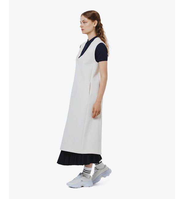 LACOSTE「ダンボールジャージニット ジャンパードレス / ジャンパースカート」|ワンピース|