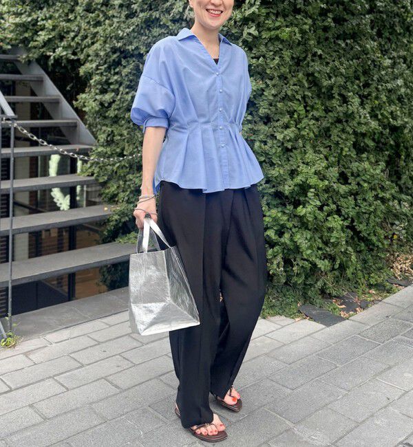 NOLLEY'S「《接触冷感》【BECシリーズ】ウォッシャブルシアースキッパータック半袖ブラウス」|シャツ・ブラウス|
