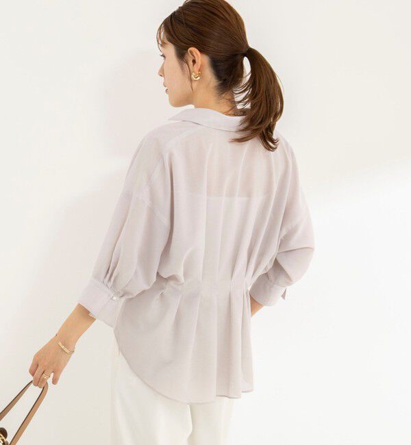 NOLLEY'S「《接触冷感》【BECシリーズ】ウォッシャブルシアースキッパータック半袖ブラウス」|シャツ・ブラウス|