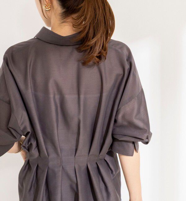 NOLLEY'S「《接触冷感》【BECシリーズ】ウォッシャブルシアースキッパータック半袖ブラウス」|シャツ・ブラウス|