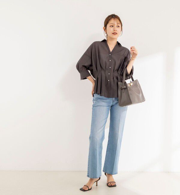 NOLLEY'S「《接触冷感》【BECシリーズ】ウォッシャブルシアースキッパータック半袖ブラウス」|シャツ・ブラウス|