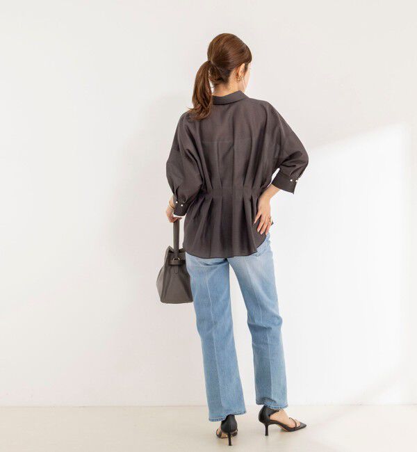NOLLEY'S「《接触冷感》【BECシリーズ】ウォッシャブルシアースキッパータック半袖ブラウス」|シャツ・ブラウス|