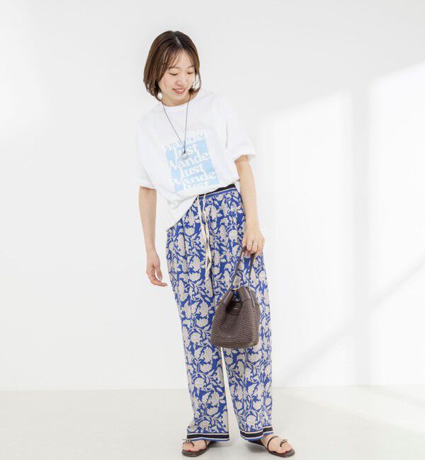 Rie Miller「Wander lustウォッシャブルワイドシルエットプリントTシャツ」|Tシャツ・カットソー|
