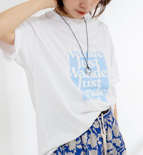 Rie Miller「Wander lustウォッシャブルワイドシルエットプリントTシャツ」|Tシャツ・カットソー|