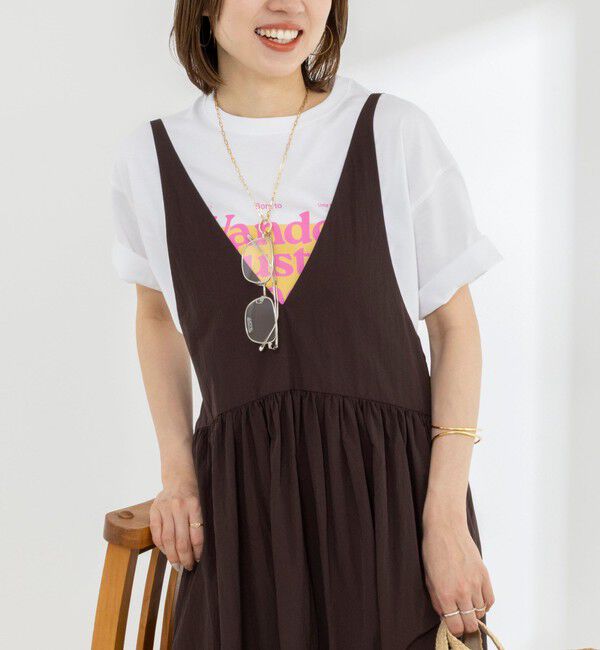 Rie Miller「Wander lustウォッシャブルワイドシルエットプリントTシャツ」|Tシャツ・カットソー|ホワイト系3