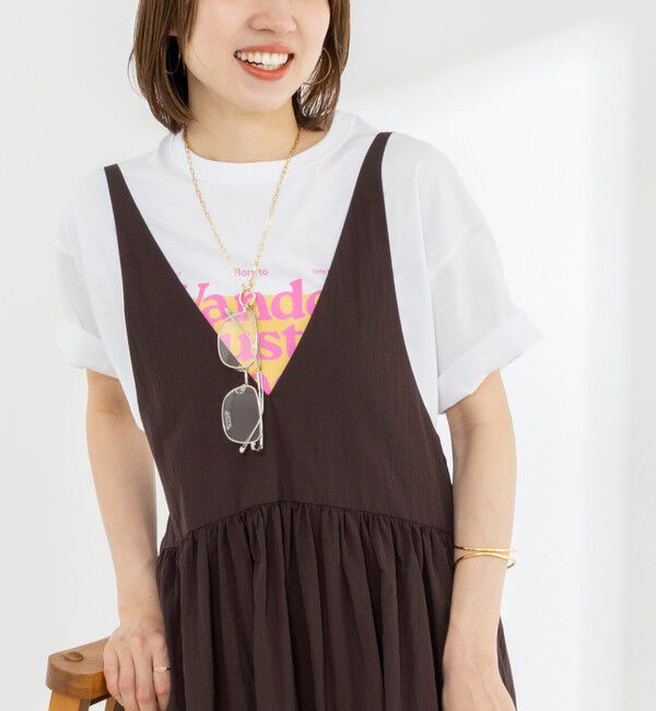 Rie Miller「Wander lustウォッシャブルワイドシルエットプリントTシャツ」|Tシャツ・カットソー|