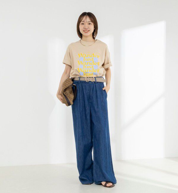 Rie Miller「Wander lustウォッシャブルワイドシルエットプリントTシャツ」|Tシャツ・カットソー|