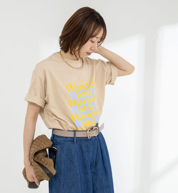 Rie Miller「Wander lustウォッシャブルワイドシルエットプリントTシャツ」|Tシャツ・カットソー|