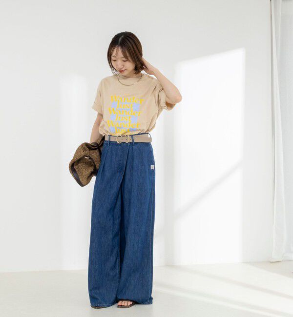 Rie Miller「Wander lustウォッシャブルワイドシルエットプリントTシャツ」|Tシャツ・カットソー|
