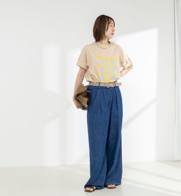 Rie Miller「Wander lustウォッシャブルワイドシルエットプリントTシャツ」|Tシャツ・カットソー|