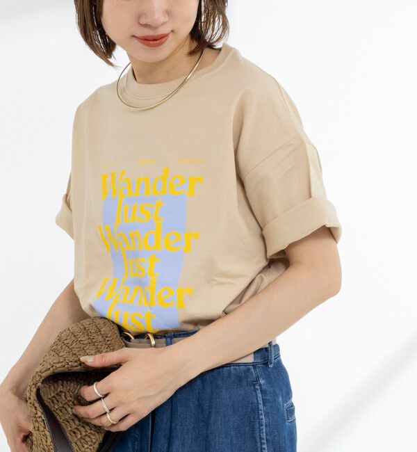 Rie Miller「Wander lustウォッシャブルワイドシルエットプリントTシャツ」|Tシャツ・カットソー|
