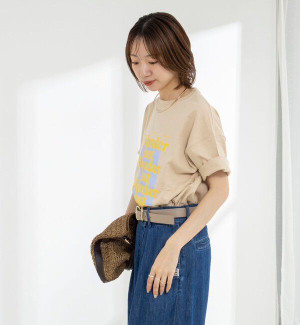 Rie Miller「Wander lustウォッシャブルワイドシルエットプリントTシャツ」|Tシャツ・カットソー|