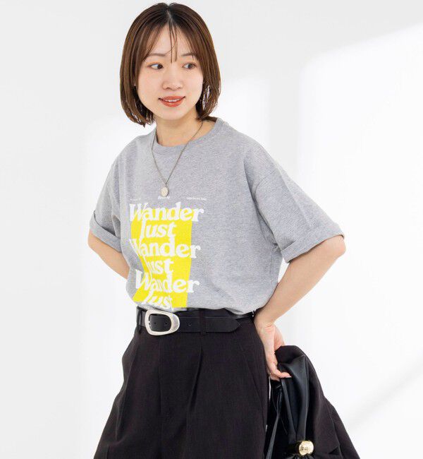 Rie Miller「Wander lustウォッシャブルワイドシルエットプリントTシャツ」|Tシャツ・カットソー|