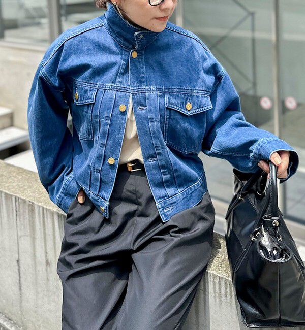 Rie Miller「【RM denim】バックひねりデザインショート丈Gジャン」|デニムジャケット|