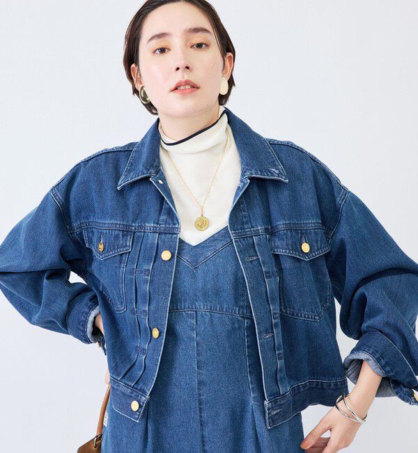 Rie Miller「【RM denim】バックひねりデザインショート丈Gジャン」|デニムジャケット|